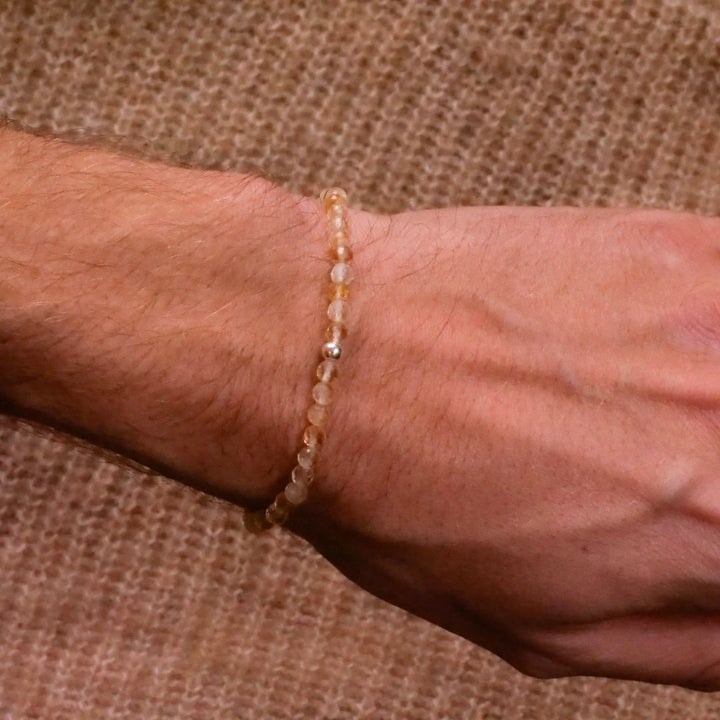 Citrin Naturstein Armband mit Silberperle